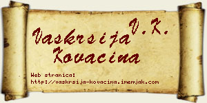 Vaskrsija Kovačina vizit kartica